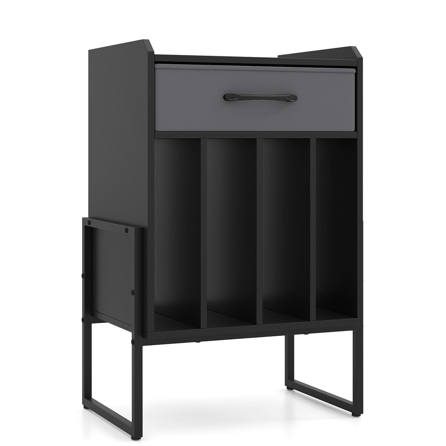 Record Player Stand with Drawer and Record Holder