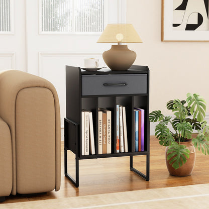 Record Player Stand with Drawer and Record Holder