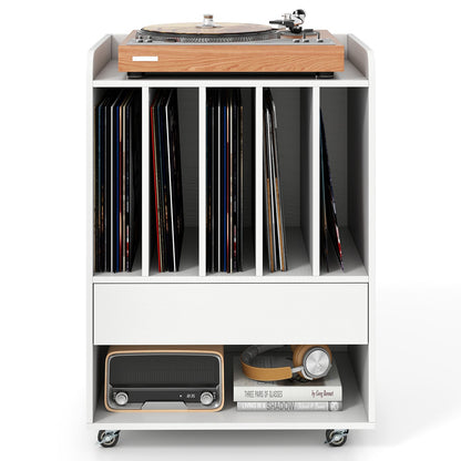 Record Player Stand Turntable Stand with Drawer and Record Holder