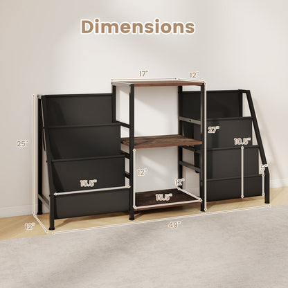 Record Player Stand for up to 200 Albums Turntable Display Stand with 3 Shelves
