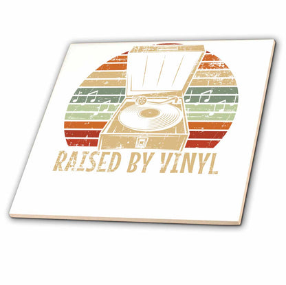 3dRose Raised by Vinyl Records Collectors Turntable - Tiles (ct_349000)