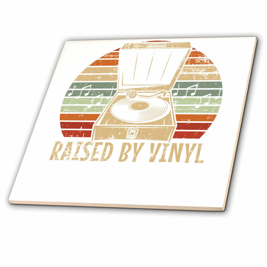 3dRose Raised by Vinyl Records Collectors Turntable - Tiles (ct_349000)