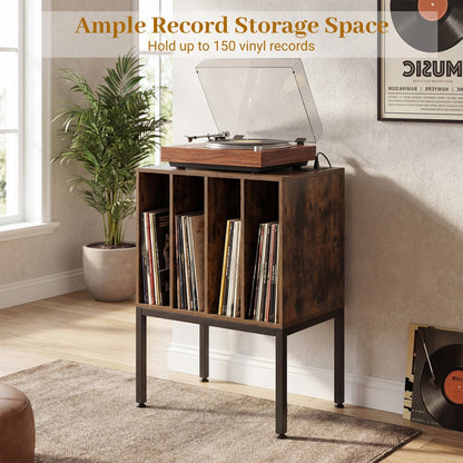 Turntable Record Player Stand with Power Outlets