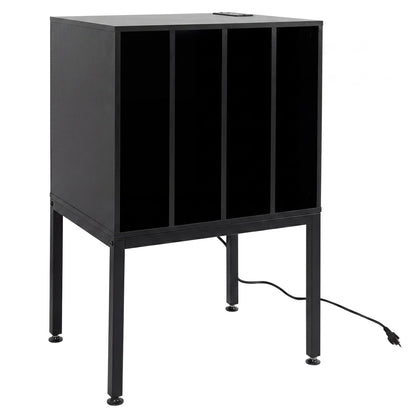 Turntable Record Player Stand with Power Outlets
