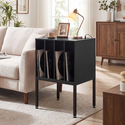 Turntable Record Player Stand with Power Outlets
