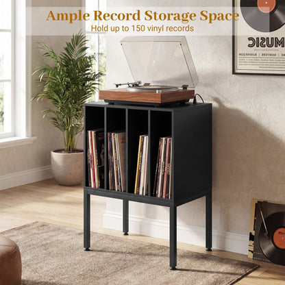 Turntable Record Player Stand with Power Outlets