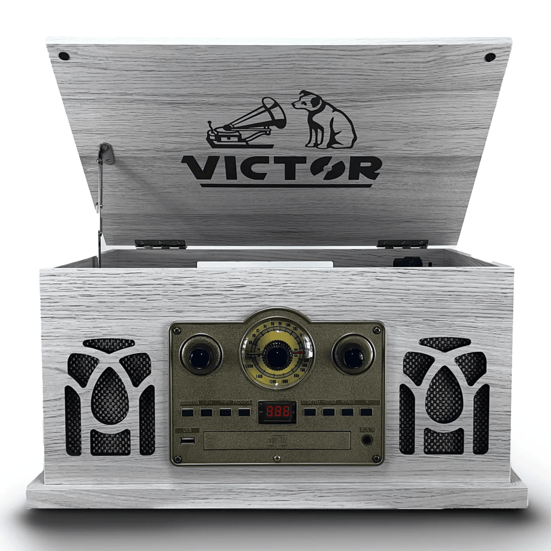 Victor Belmont 8-in-1 Wood Music Center White - Refurbished