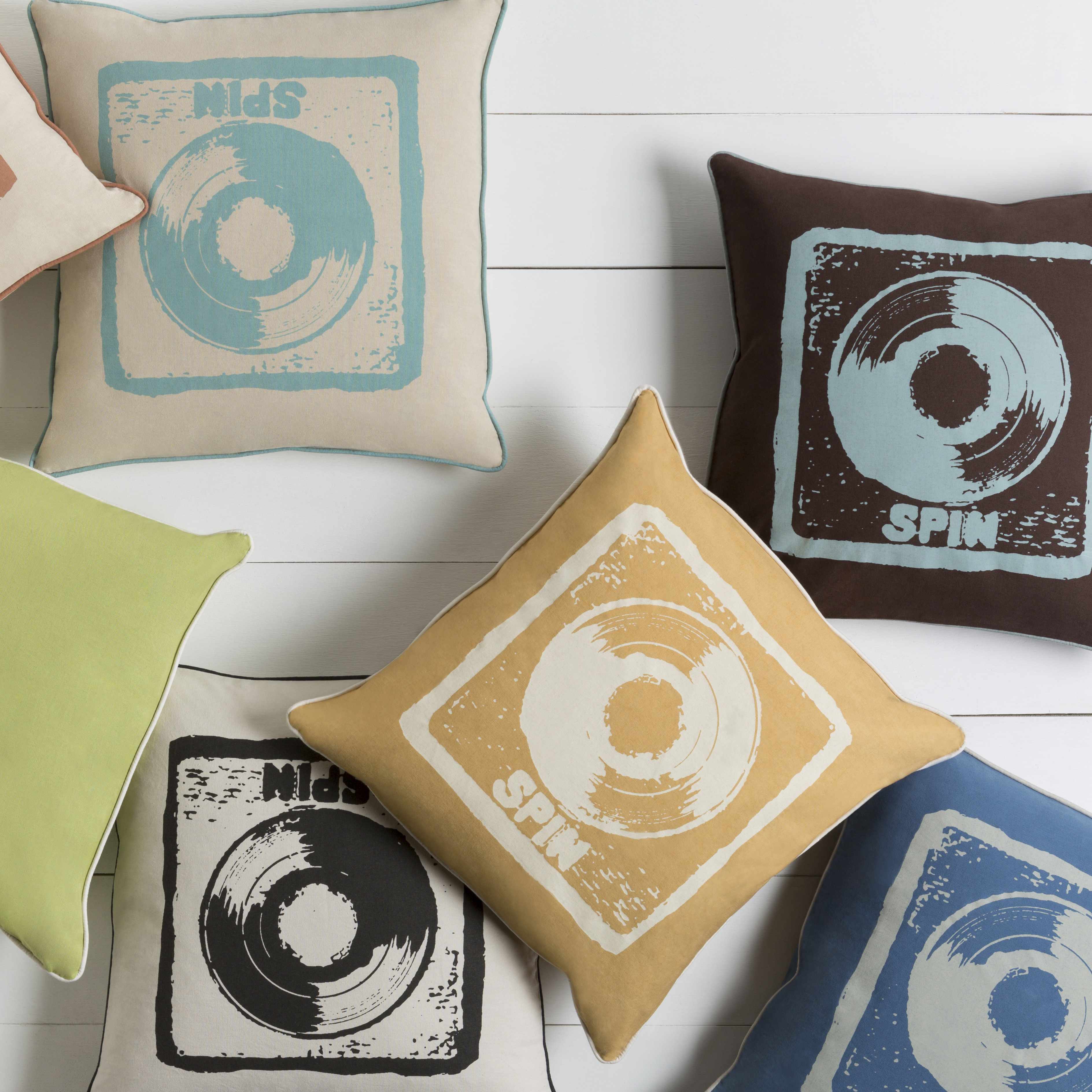 Brixworth Spin Black Vinyl Throw Pillow - Clearance