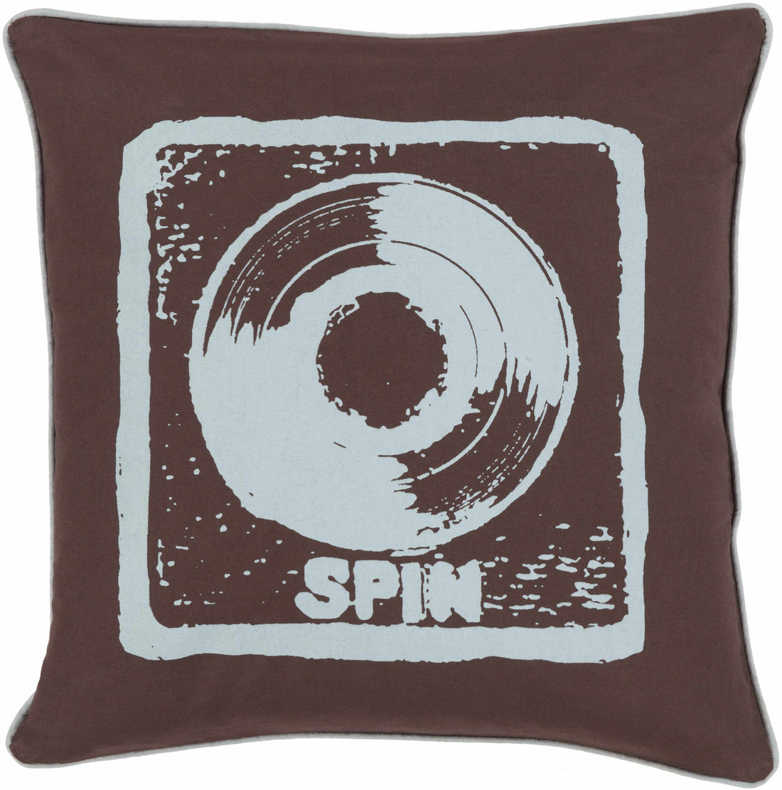 Brixworth Spin Black Vinyl Throw Pillow - Clearance