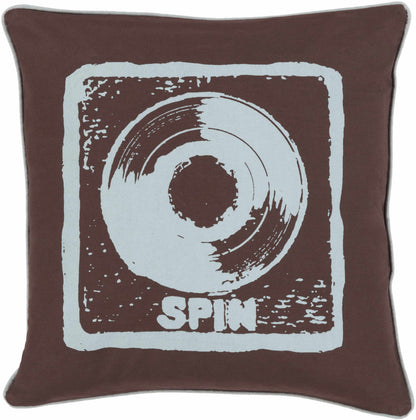 Brixworth Spin Black Vinyl Throw Pillow - Clearance