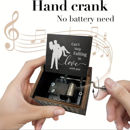 Wooden Music Box for Lovers Engraved Message