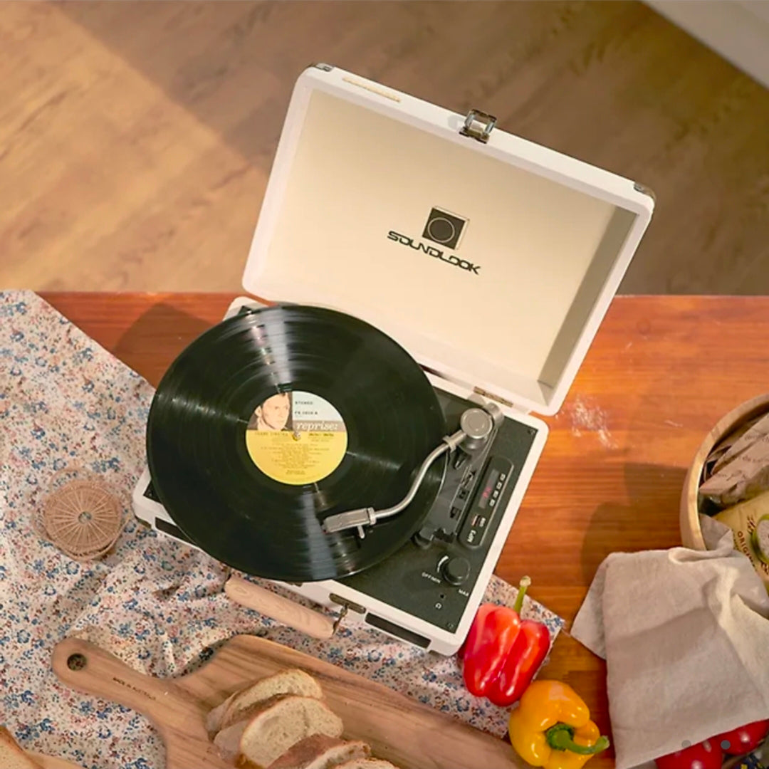 Vintage-Style Suitcase LP Turntable Bluetooth Speaker